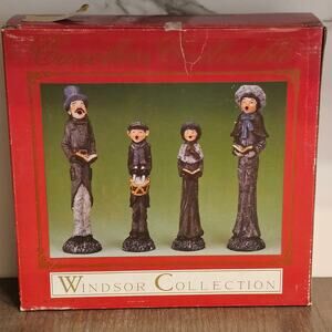 Vtg Winsor Collection Family Carolers Pencil Figurines Holiday 6" 8" Set of 4